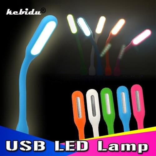 Kebidu 5pcs/lot Ultra Bright 1.2W leds USB lamp for Notebook Computer Laptop PC Portable Flexible Metal USB LED Light Foldable