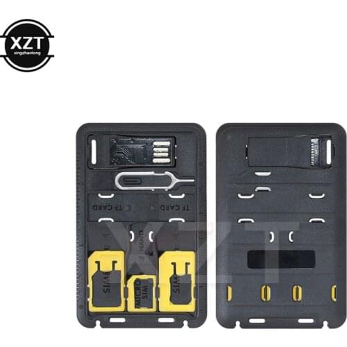 5 in 1 Universal Mini SIM Card Adapter Storage Box Kits For Nano Micro SIM Card Memory Card Protector Holder Reader Case Cover