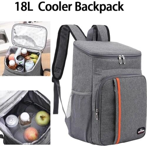 Large Capacity Cooler Bag Backpack Picnic Thermal Food Delivery Ice Thermo Lunch Camping Refrigerator Insulated Ice Bag 18L