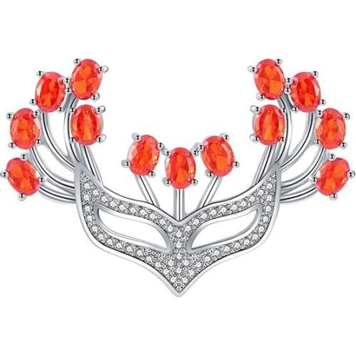 High Quality Gold Plated Metal Pins Brooches With Stones Fashion Hiphop Party Mask Brooch For Women Clothes Accessories