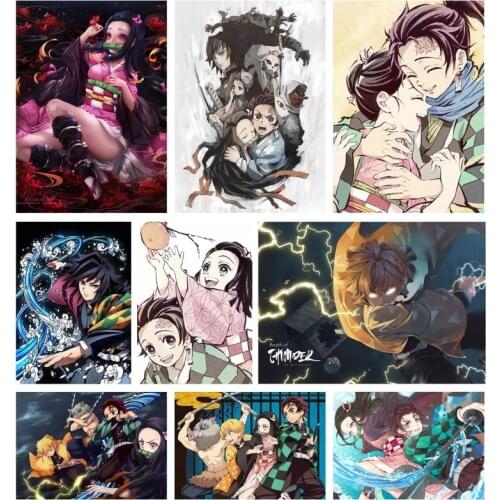 Japanese Anime Demon Slayer Bedroom Wall Art Canvas Painting Nordic Posters And Prints Wall Pictures For Living Room Decoration