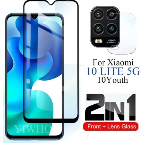 2in1 M2002J9G For Xiaomi Mi 10 Lite Glass Protective Mi10 youth 10lite Light 5g Mi10lite Screen Protector Tempered Camera Lens