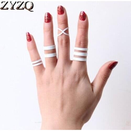ZYZQ Trendy Elegant Noble Twist Finger Ring Set Romantic Geometric Party Accessories Jewelry Wholesale Lots&Bulk Three Pieces