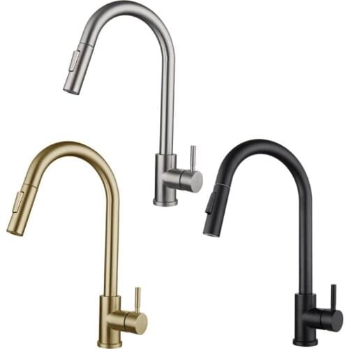 1/2\" Stainless Steel Smart Touch Kitchen Sink Faucets with Pull Down Sprayer Kit