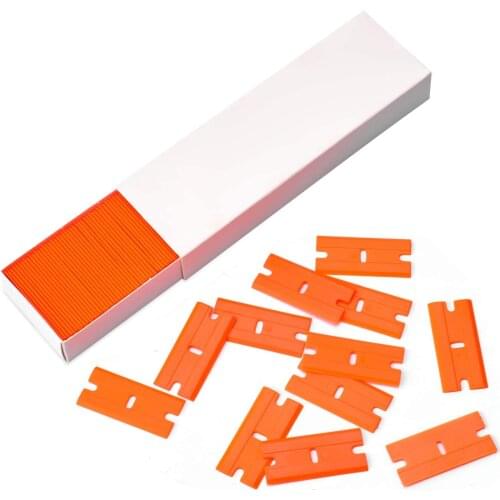 10pcs Plastic Razor Blades Window Glass Clean Scraper Carbon Fiber Wrapping Vinyl Car Wrap Sticker Squeegee Removal Tool