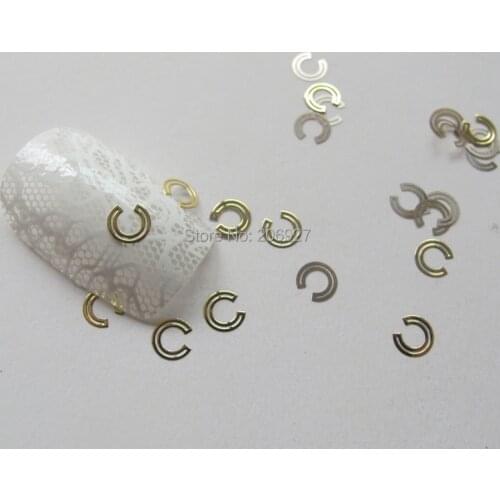 MS131-2 100pcs Gold Cute Circle Metal Sticker Nail Art Metal Sticker Nail Art Decoration Non-adhesive Sticker