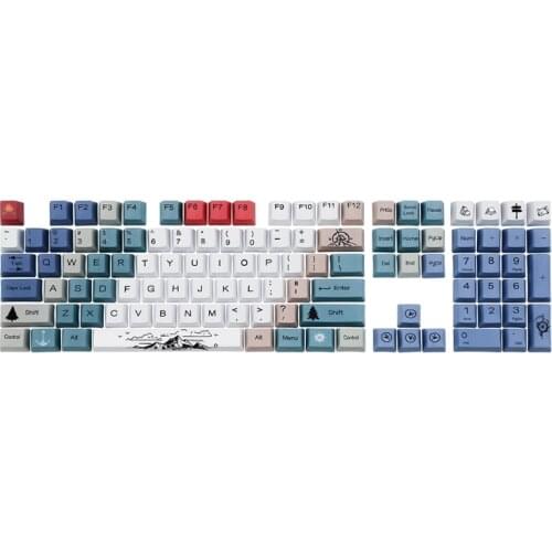 108 Keys/set Personality OEM Profile Opaque Mountaineering Theme Keycap PBT Dye Sublimation Key Caps for Satellite Axis