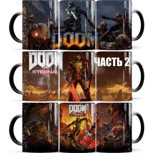2021 Game Doom Coffee Mugs 11oz Magic Ceramic Color Changing Tea Mug and Travel Cup Ceramic Tea Milk Cup Gift