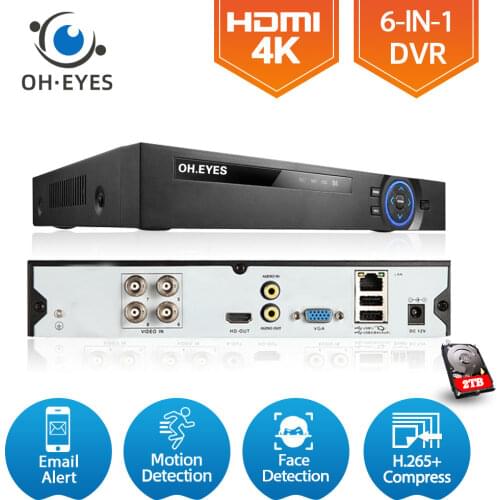 4K AHD CCTV DVR Recorder 4 Channel Motion Detection 8MP DVR Security Camera System XMEYE Hybrid Video Surveillance Recorder 4CH