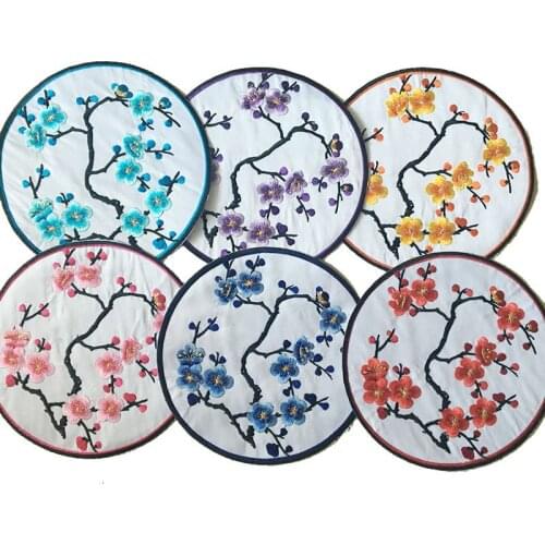 6pcs/lot Round Plum Flower Embroidery Patch Women Shirt Skirt Dress Clothing Decoration Sewing Accessories Craft Diy Applique