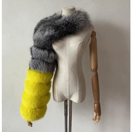 BEIZIRU Women Real Raccoon Fur silver fox red fox Sleeve Ladies Fashion Natural One Sleeve