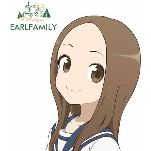 EARLFAMILY 13cm x 12.6cm for Takagi San Vinyl Decal Scratch-proof Waterproof Motorcycle Laptop Fine Decoration JDM Car Stickers