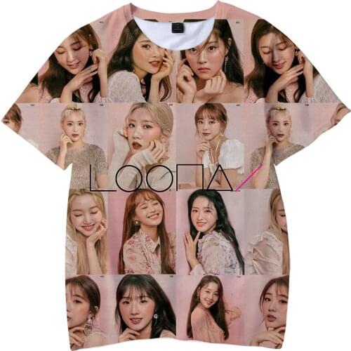 3D LOONA T-shirt Casual Harajuku Fashion Kpop Short Sleeve O-neck Hip Pop New Style Summer Cute Casual Soft T-shirt
