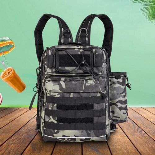 Delicate Double Single Shoulder Backpack Fishing Large Bag Portable Fishing Shoulder Bag Anti-Scratch for Climbing