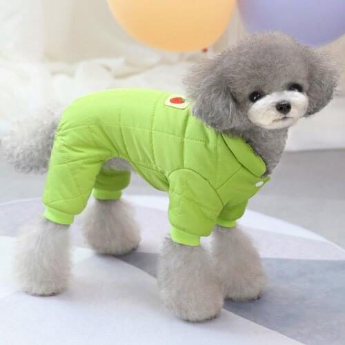 A Dogs Jumpsuit Thick Pet Jacket Coat Winter Dog Clothes Warm Four Legs Overalls For Small Dogs Puppy Schnauzer French Bulldog