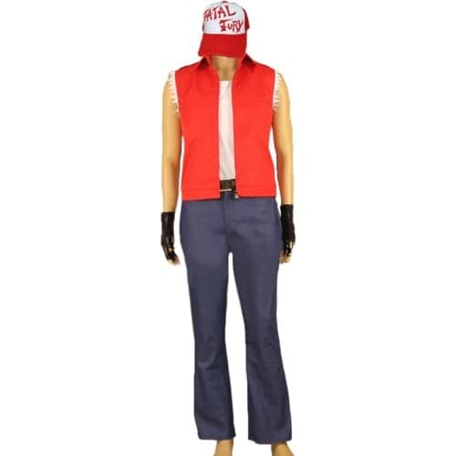 Cosplay King of Fighters Fatal Fury Terry Bogard Jacket top,pants with hat gloves for Women Men Game Cosplay Costume