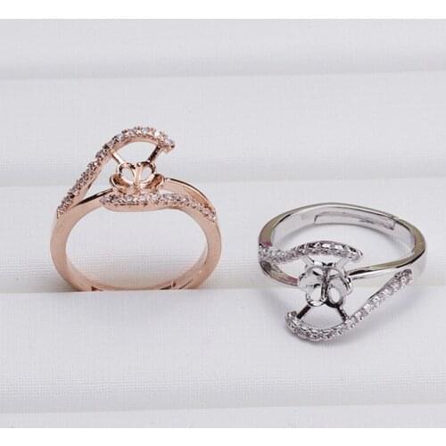 HOT CHEAP Ring Mountings Base Findings, Adjustable Ring Jewelry Setting Parts Fittings for Akoya Edison Pearls Jade Coral Beads