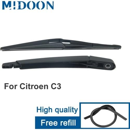 MIDOON Rear Wiper Arm & Rear Wiper Blade for Citroen C3 MK2 2009 - 2014 2015 2016
