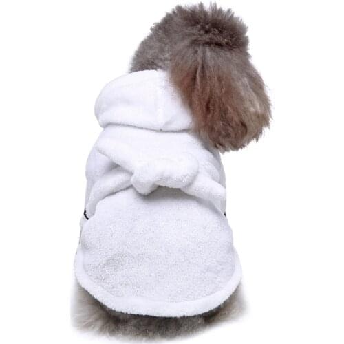 Soft Pet Bathrobe Adjustable Belt Polyester Quick-drying Robe Warm Animal Pajamas Hooded Bathrobe For Pet Dog Cat #09