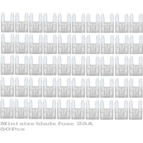 50pcs) 25 Amp ATC Mini Blade Fuse Set Assortment Car 25A blade Fuses for Auto Car Truck RV Camper Bus Trailer boat ATV SUV SHIP