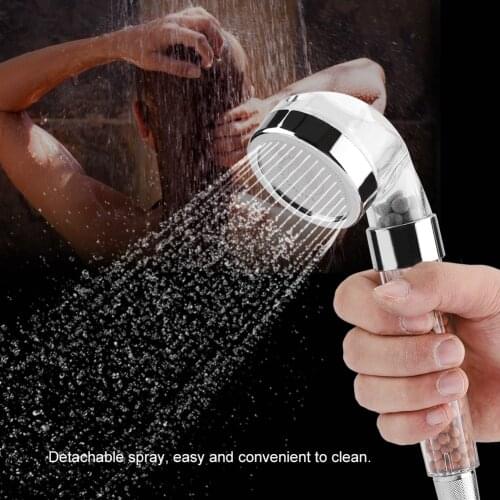 High Pressure Shower Head and Hose Bracket Water Saving Lonic Filter Set