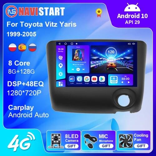 Autoradio for Toyota Vitz Yaris Echo 1999-2005 Android Car Radio Stereo Multimedia Video Player Navigation GPS Audio for Cars