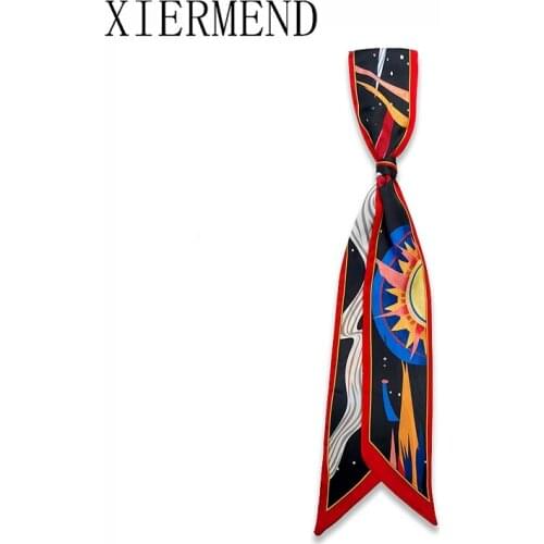 2021 new korea style long hair ribbon scarves belt tied with small scarf women skinny scarf