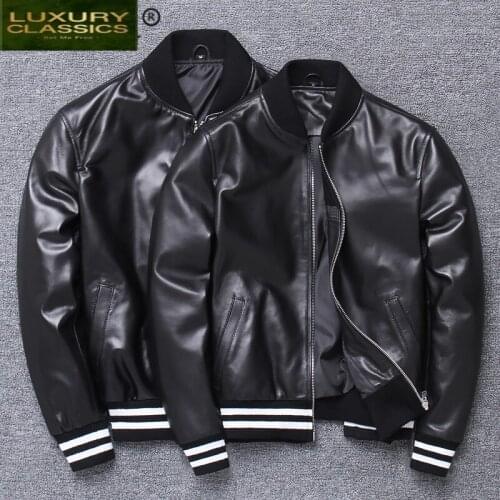 Sheepskin 100% Real Leather Coat Female Streetwear Fashion Autumn Spring Natural Genuine Leather Jacket Women Men Jaqueta 1712