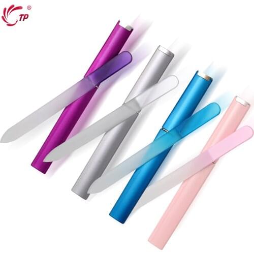 Crystal Glass Nail File With Case Professional Nail Files Manicure Device Tool Durable Nail Art Buffer Files Salon Beauty Tools
