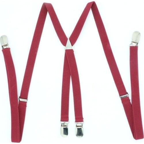 1.5cm Width Metal X Back Suspensorio Classic 4 Clips High Elastic Business Solid Men Pant Suspenders Brace Husband Father