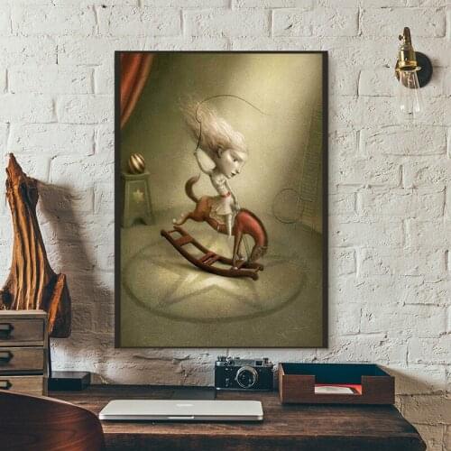 Girl riding on the hourse Nicoletta Ceccol Canvas Posters Prints Wall Art Painting Decorative Picture Modern Home Decor Artwork