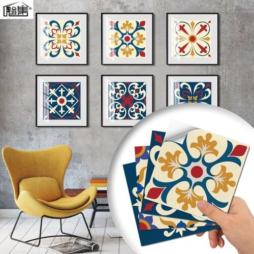 20 Kinds of Colorful Ethnic Style Home Landscaping Decoration Self-adhesive Tile Wallpaper Waterproof and Antifouling