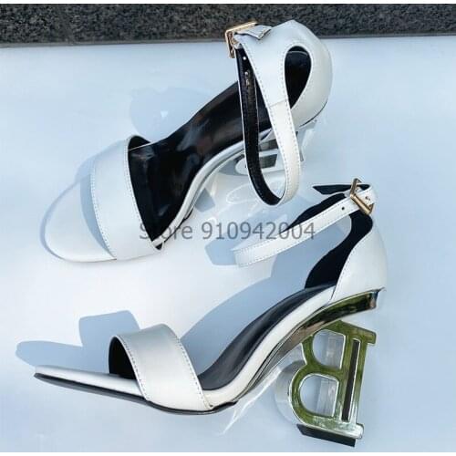 High Heel Sandal Women White Wedding Shoes Bridal Round Toe Slim Shallow Flower Print Bling Sequins Zapatos De Mujer