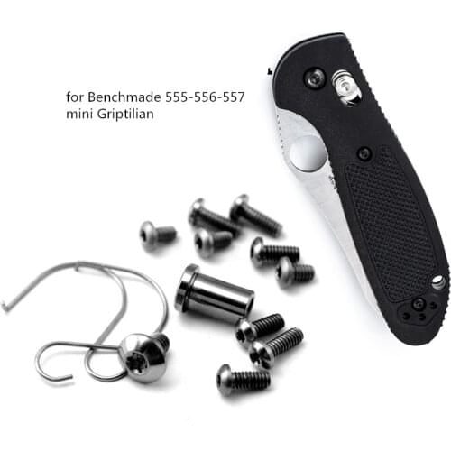 Foldable Pocket Knife Titanium alloy Spindle Back Clamp Screws Kit Repair Replacement Parts For 555-556-557 Mini Griptilian