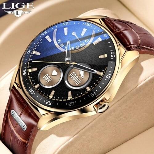 2021 LIGE Smart Watch Men Heart Rate Blood Pressure Monitor Sports Fitness Luxury Watch Bluetooth Call Waterproof Men Smartwatch