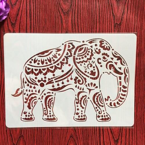 A4 29 * 21cm creative animal Elephant DIY stencil wall painting scrapbook coloring photo album decorative paper card template