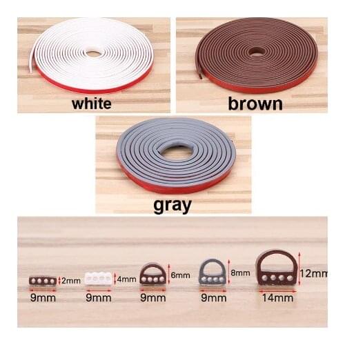 6meter/lot E/D/I type Silicone rubber sealing strip for door / window sound insulating strip self-adhesive tape