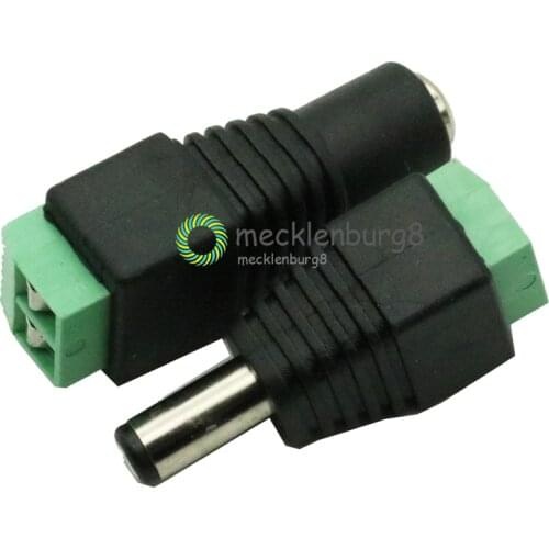 5Pairs 10Pcs Male Female 2.1x5.5mm DC Power Plug Jack Adapter Connector for CCTV Camera