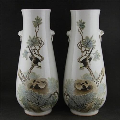 6 Antique Republic porcelain vase,Pastel bottle,a pair,handmade crafts,collection / Adornment,Home Decorations,Free shipping