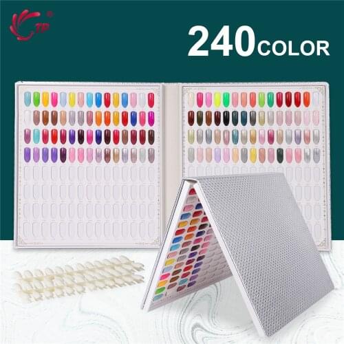 240 Colors Nail Tips Display Book DIY Nail Art Showing Shelf Gel Nail Polish Color Card Chart Painting Dedicated Display Board