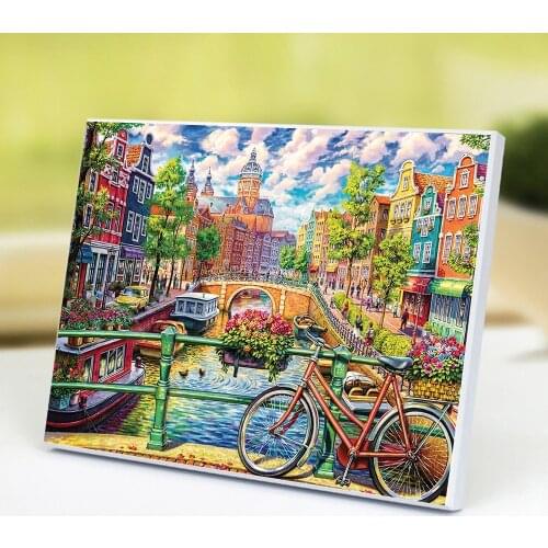 5d Diy Diamond Painting City Landscape Full Drill Diamond Embroidery Scenery Home Decor Sale Bike Diamand painting set Art Gift