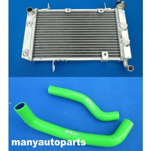 Aluminum Radiator + Green Hose for SUZUKI LTZ400 KFX400 DVX400 2003-2008 04 05 06 07 08