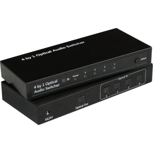 AUDIO SWITCH TOSLINK S/PDIF DIGITAL 4 PORTS & REMOTE