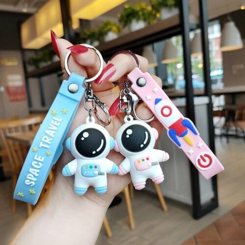 New Fashion Cute Cartoon Silicone Couple Spaceman Doll Key Chain Accessories Pendant Creative Cute Backpack Small Pendant Gift
