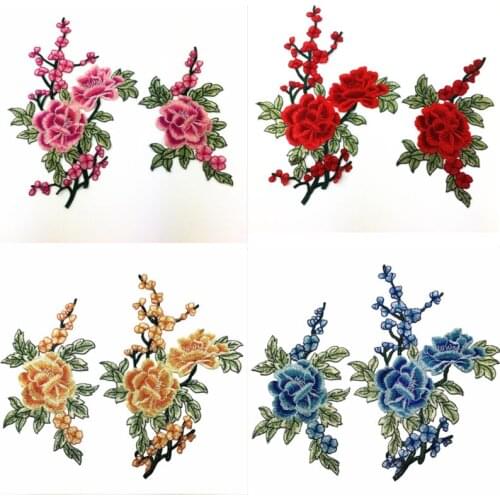 Flower Neck Applique 1 Pair Lace Neckline Clothes Dress Sewing Supplies Collar Trim Craft Classic Accessories Floral Embroidered