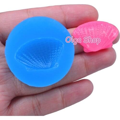DYL331 17.6mm x 29mm Sea Shell Silicone Mold Fondant Cake Decoration Candy Resin Clay Earrings Necklace Craft Soap Candle