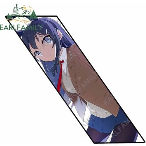 EARLFAMILY 13cm x 11.8cm for Mai Sakurajima Anime Car Stickers Graffiti Campervan Decal Waterproof Motorcycle Windows Sticker