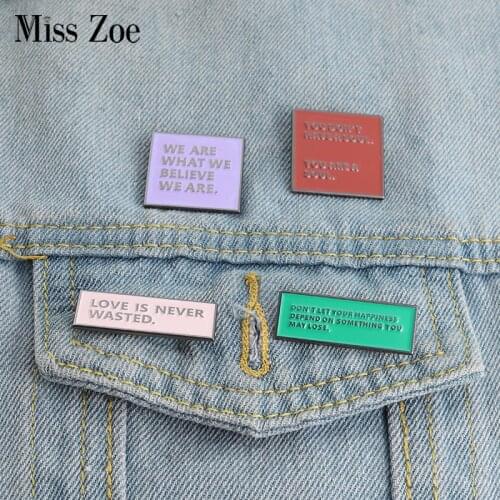 Philosophical Phrases of Life Enamel Pins Live Actively Bag Brooch Lapel Badge Encouraging Jewelry Gift for Kids Friends