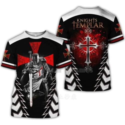 2021 Summer Latest mens 3D T-shirt, Templar Full Print 3D Leisure Short Sleeve T-shirt, Harajuku Fun Short Sleeve T-shirt