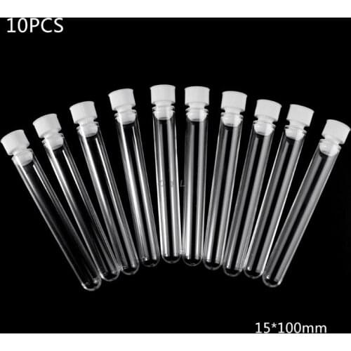 Hot sale 10Pcs/Pack 15x100mm Transparent Plastic Test Tubes Lab Test Tool With Screw Cap